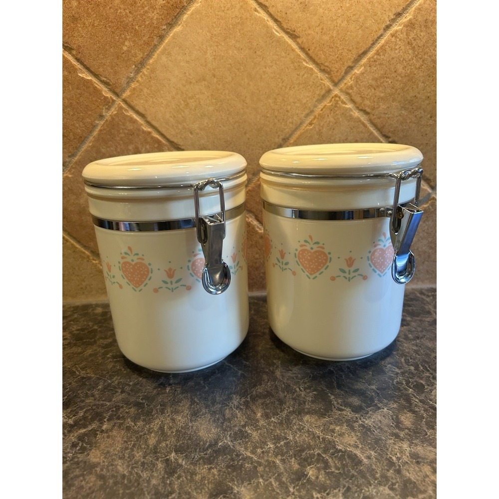 Vintage Corelle Corning FOREVER YOURS Pattern 48oz Acrylic Storage Jar Cannister